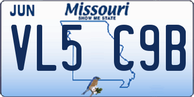 MO license plate VL5C9B