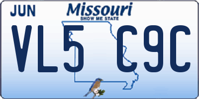 MO license plate VL5C9C