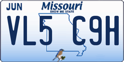 MO license plate VL5C9H