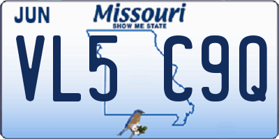 MO license plate VL5C9Q