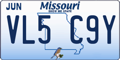 MO license plate VL5C9Y