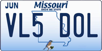 MO license plate VL5D0L