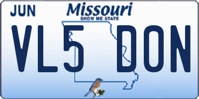 MO license plate VL5D0N
