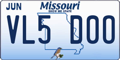 MO license plate VL5D0O