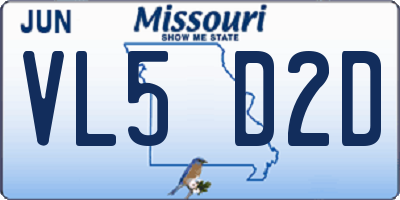 MO license plate VL5D2D
