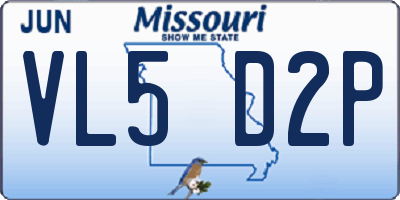 MO license plate VL5D2P