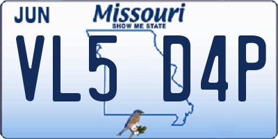 MO license plate VL5D4P