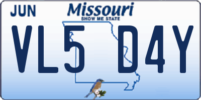 MO license plate VL5D4Y