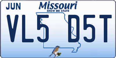 MO license plate VL5D5T