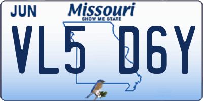 MO license plate VL5D6Y