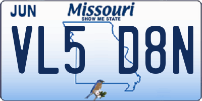 MO license plate VL5D8N