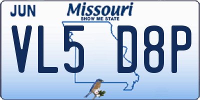 MO license plate VL5D8P