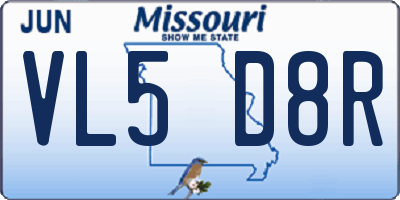 MO license plate VL5D8R