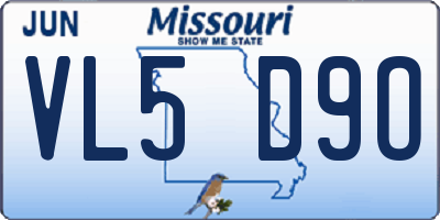 MO license plate VL5D9O