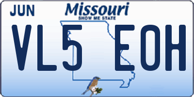 MO license plate VL5E0H