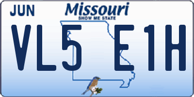 MO license plate VL5E1H