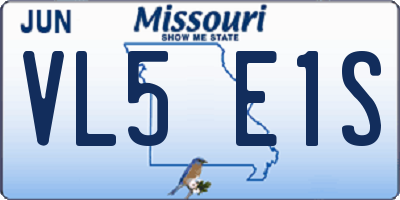 MO license plate VL5E1S