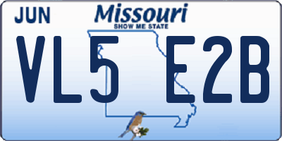 MO license plate VL5E2B