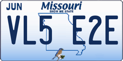 MO license plate VL5E2E