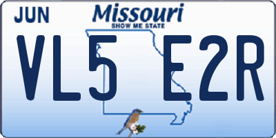 MO license plate VL5E2R