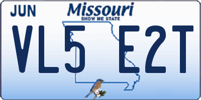 MO license plate VL5E2T