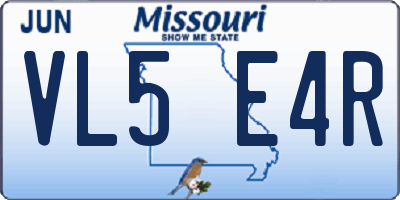 MO license plate VL5E4R