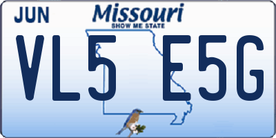 MO license plate VL5E5G