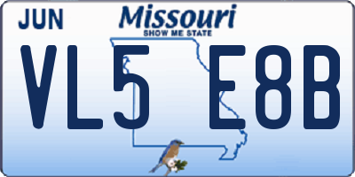 MO license plate VL5E8B