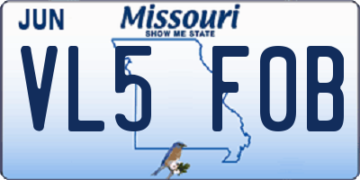 MO license plate VL5F0B