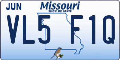 MO license plate VL5F1Q