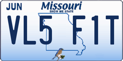MO license plate VL5F1T