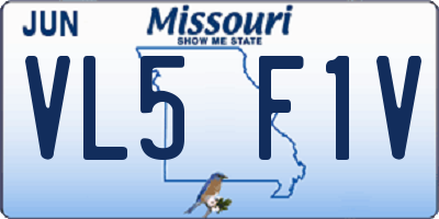 MO license plate VL5F1V