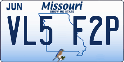 MO license plate VL5F2P