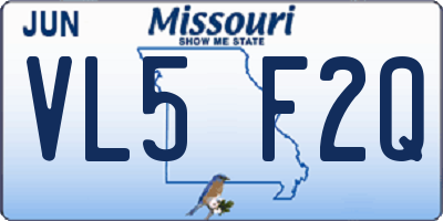 MO license plate VL5F2Q