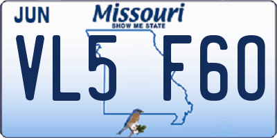 MO license plate VL5F6O