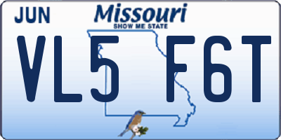 MO license plate VL5F6T