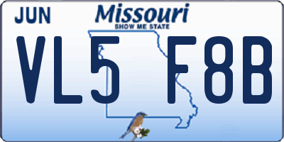MO license plate VL5F8B