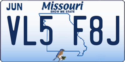 MO license plate VL5F8J