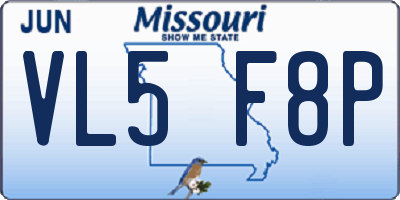 MO license plate VL5F8P
