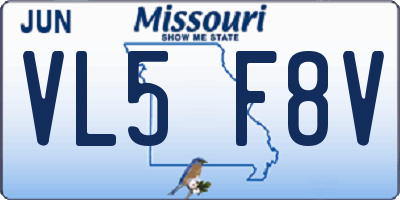 MO license plate VL5F8V