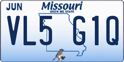 MO license plate VL5G1Q