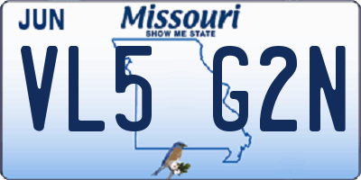 MO license plate VL5G2N