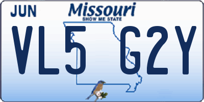 MO license plate VL5G2Y