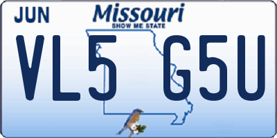 MO license plate VL5G5U