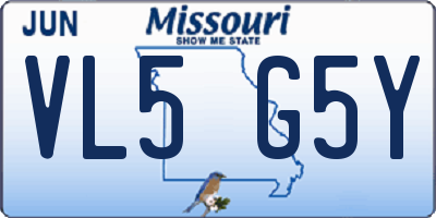 MO license plate VL5G5Y