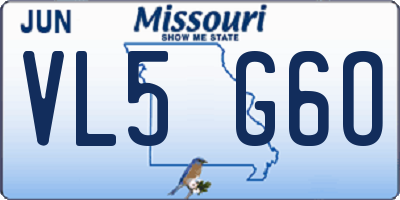 MO license plate VL5G6O