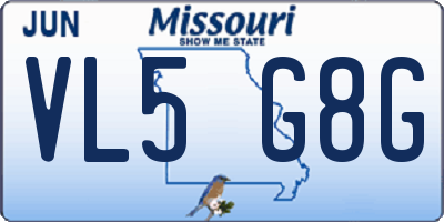 MO license plate VL5G8G