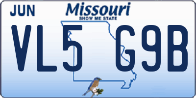 MO license plate VL5G9B