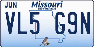 MO license plate VL5G9N