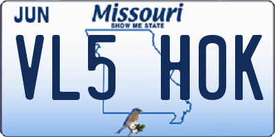 MO license plate VL5H0K